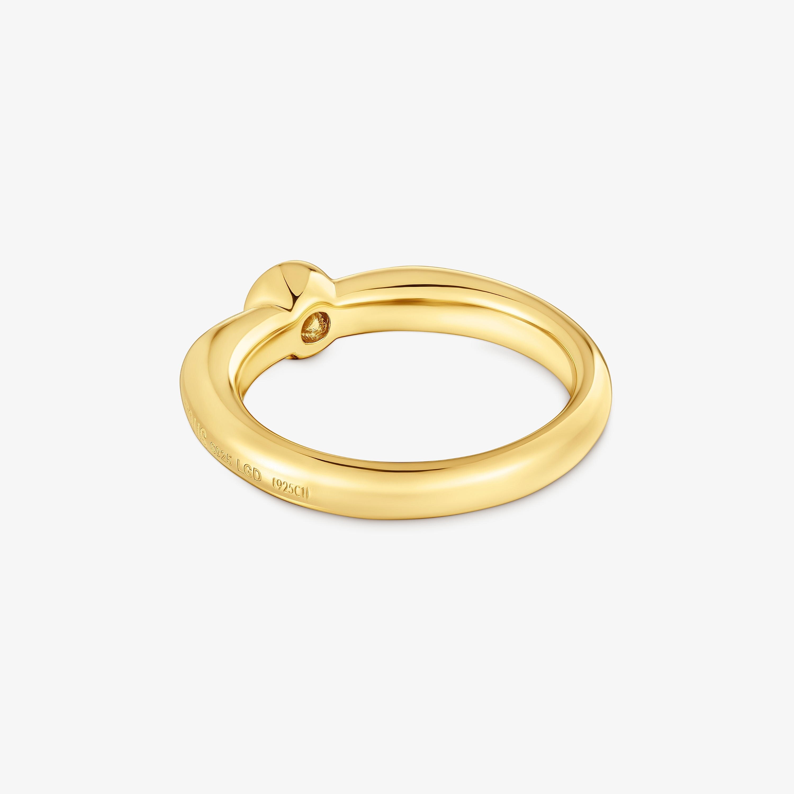 18K gold vermeil Wide ring with laboratory-grown diamond Line LGD