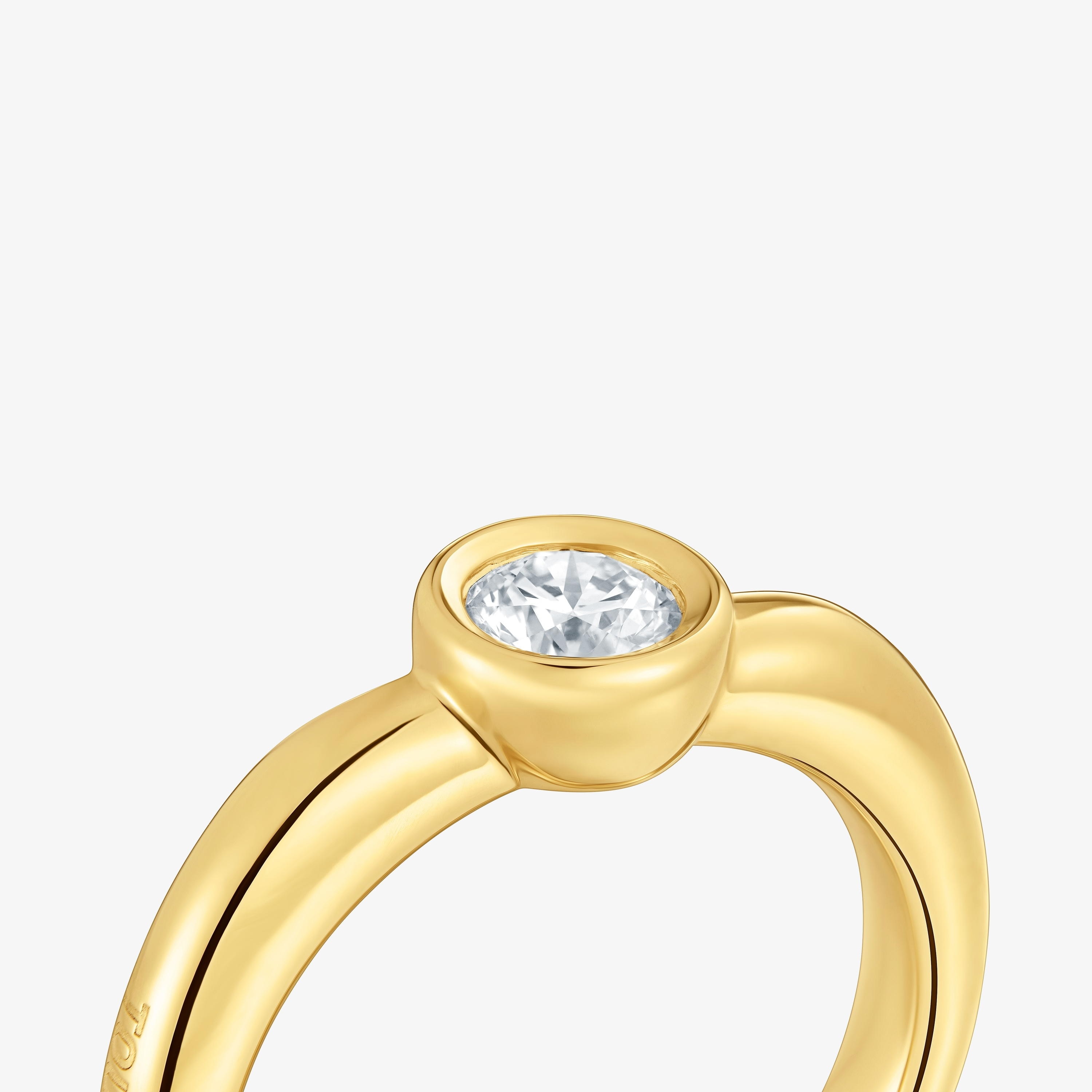 18K gold vermeil Wide ring with laboratory-grown diamond Line LGD