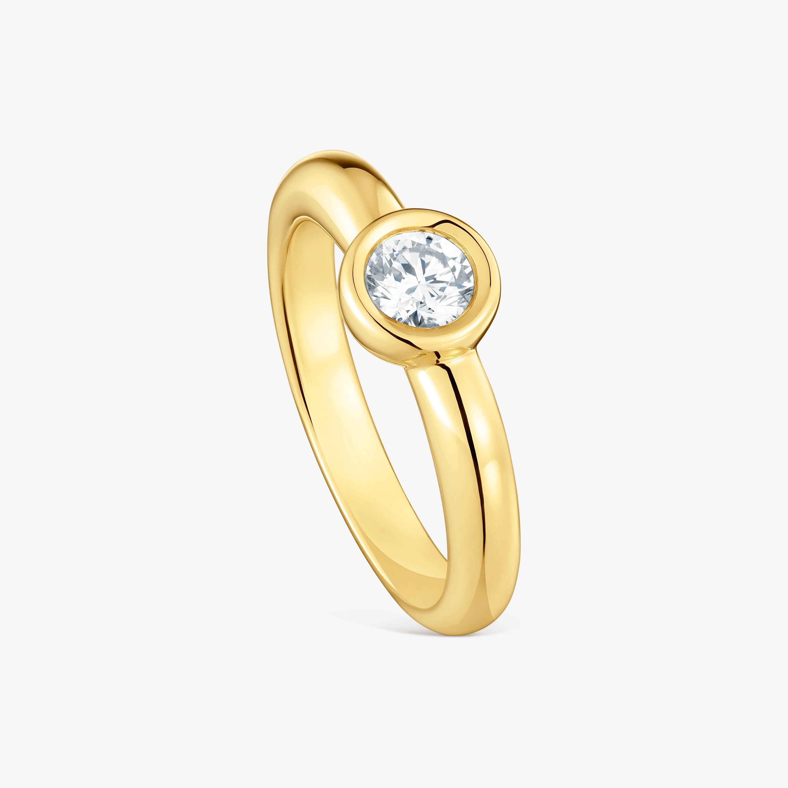 18K gold vermeil Wide ring with laboratory-grown diamond Line LGD