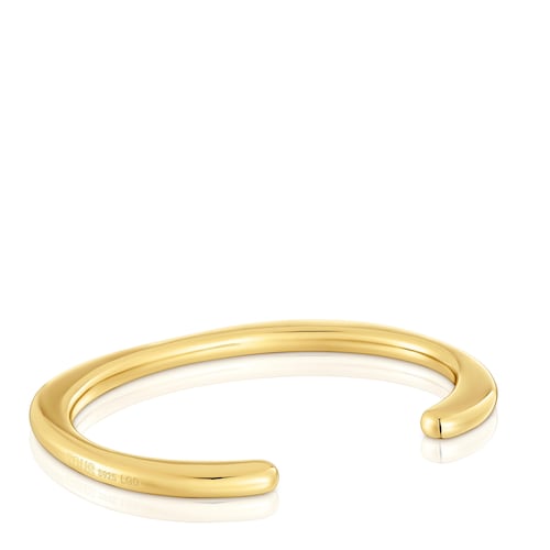 Bangle with 18kt gold plating over silver and laboratory-grown diamonds Line LGD