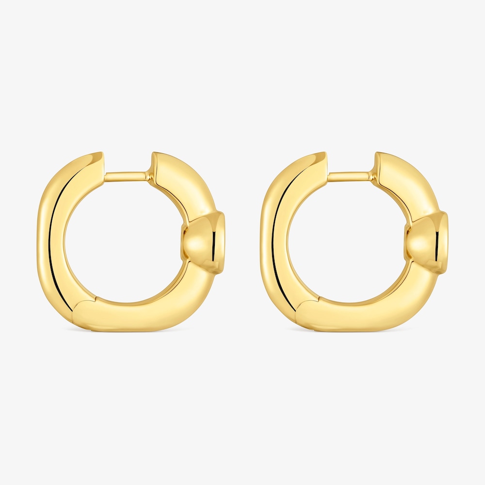 Boucles d&rsquo;oreilles anneaux de 18&nbsp;mm en argent plaqu&eacute; or 18&nbsp;ct et diamants cr&eacute;&eacute;s en laboratoire Line LGD