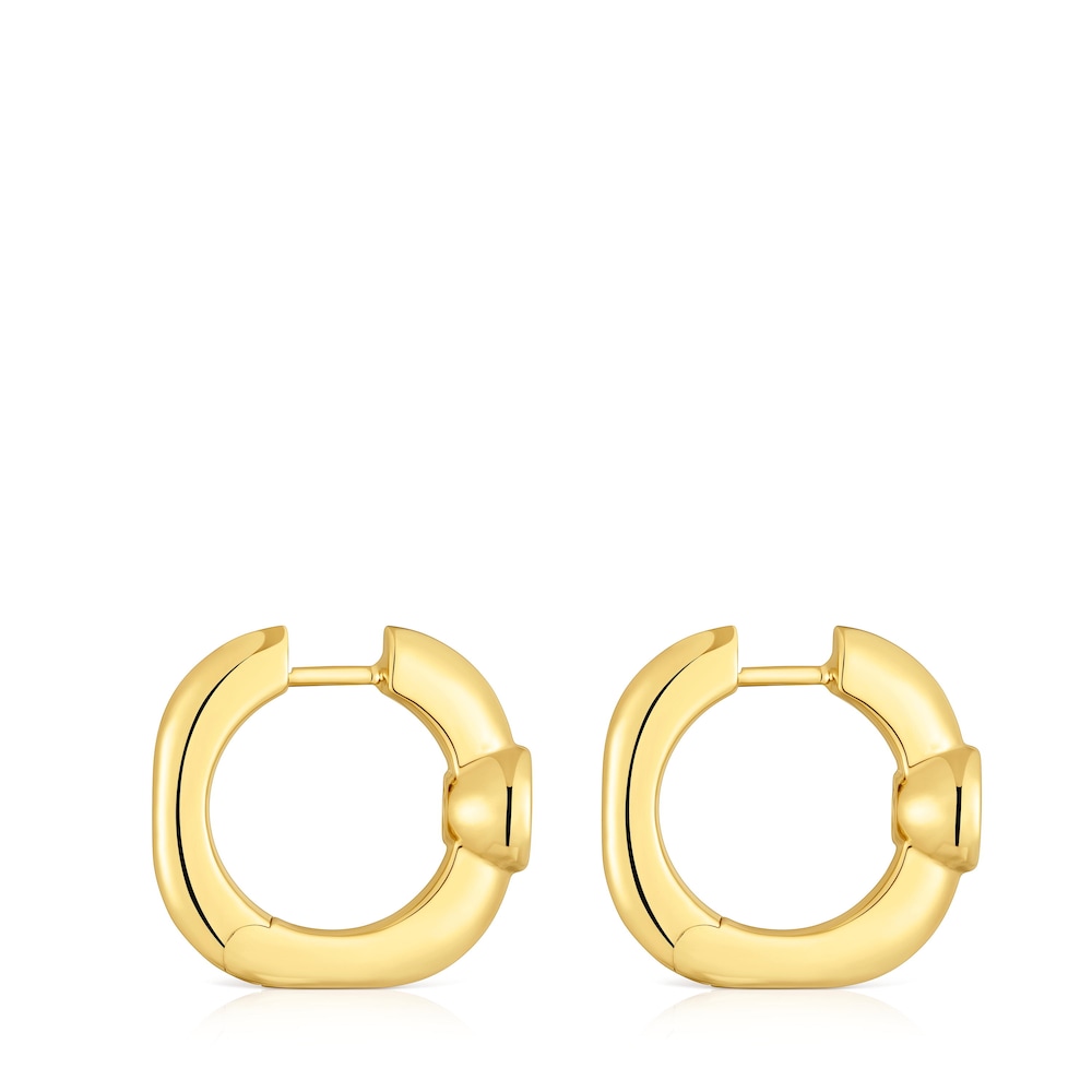 mm Hoop earrings with 18kt gold plating over silver and laboratory-grown diamonds Line LGD