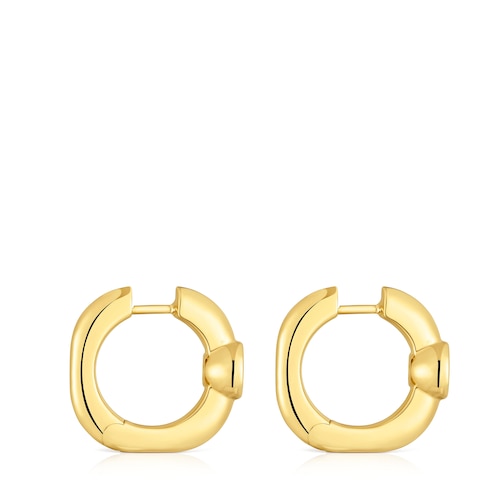 18 mm Hoop earrings with 18kt gold plating over silver and laboratory-grown diamonds Line LGD