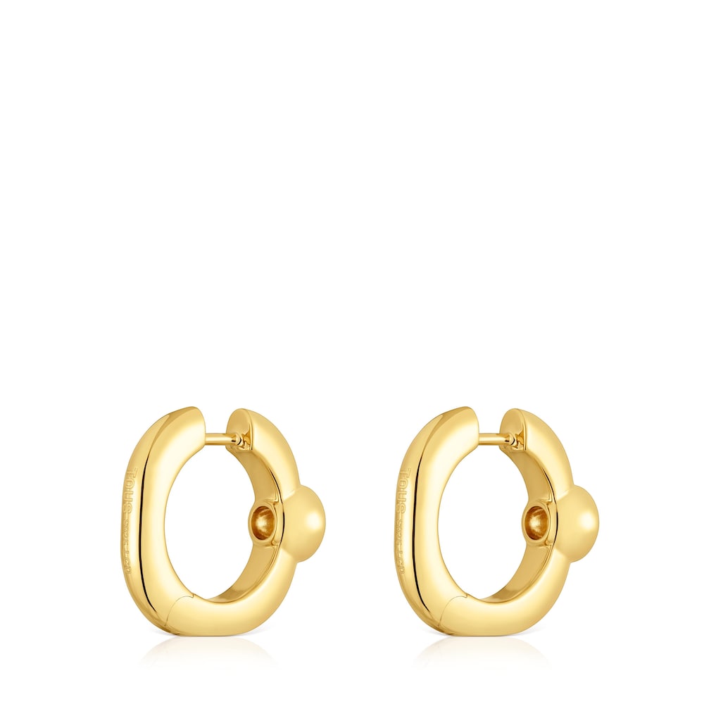 mm Hoop earrings with 18kt gold plating over silver and laboratory-grown diamonds Line LGD