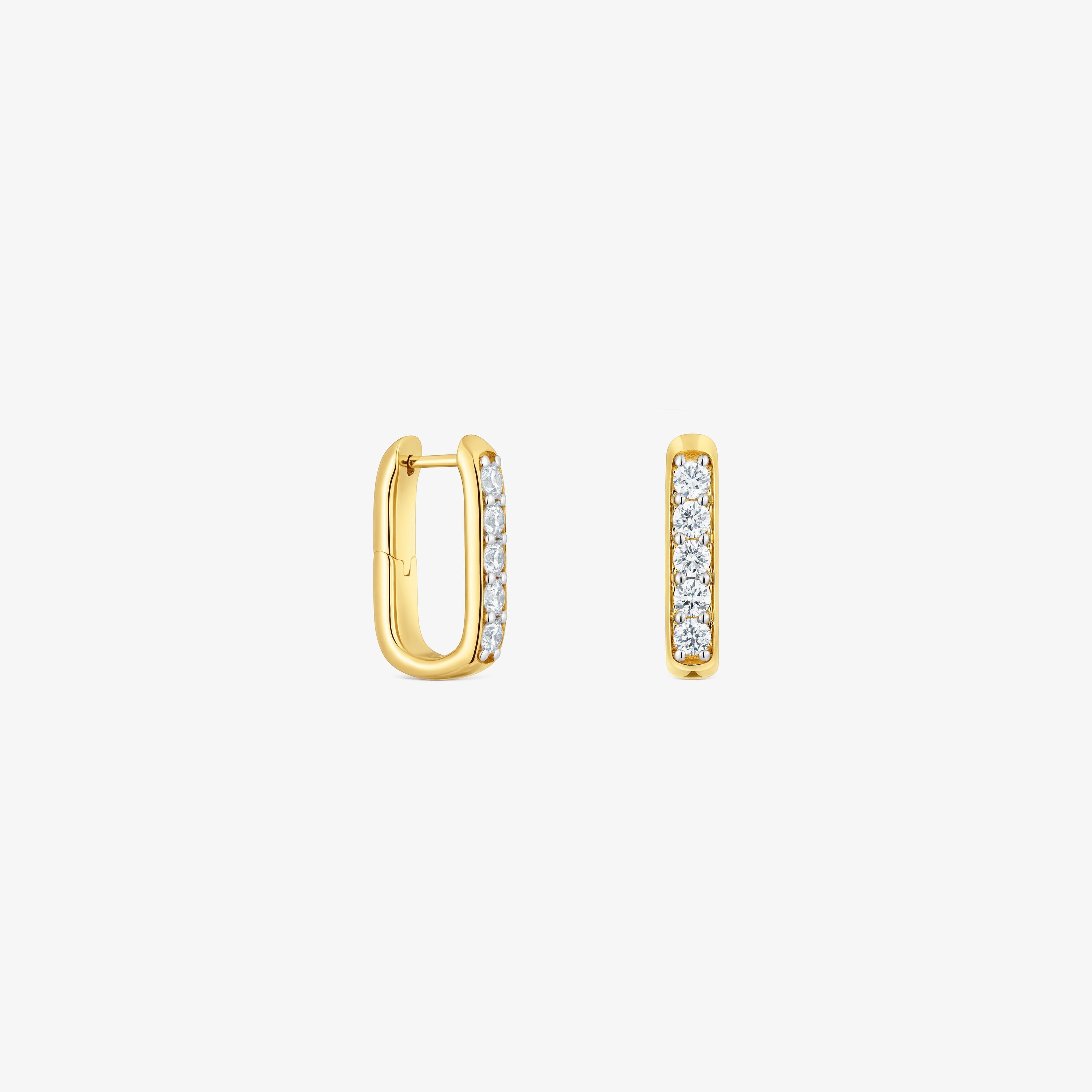 mm Hoop earrings with 18K gold vermeil and laboratory-grown diamonds Line LGD
