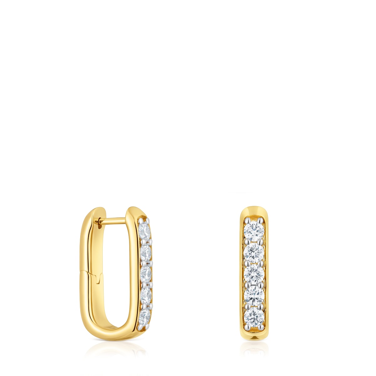18,5 mm Hoop earrings with 18kt gold plating over silver and laboratory-grown diamonds Line LGD