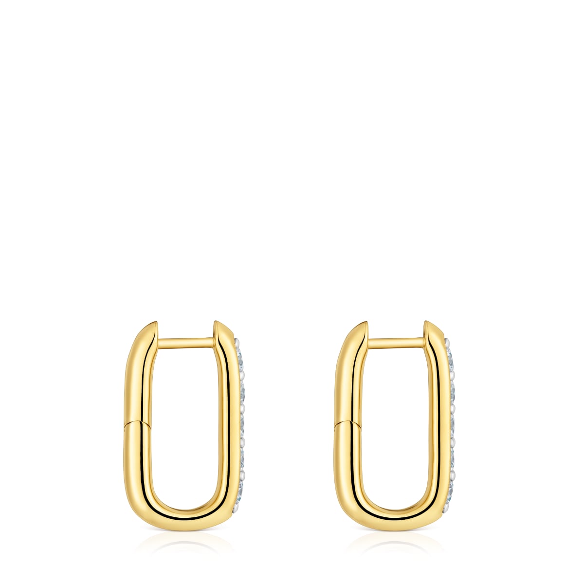 18,5 mm Hoop earrings with 18kt gold plating over silver and laboratory-grown diamonds Line LGD