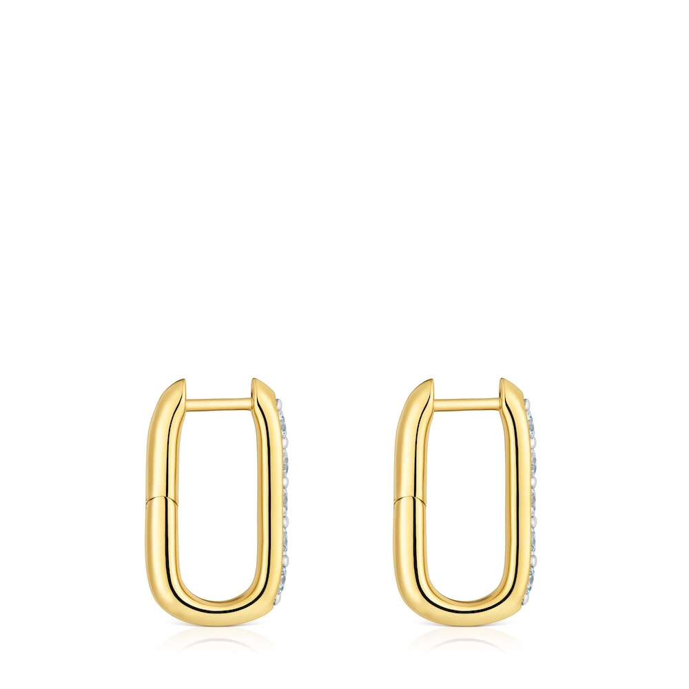 18,5 mm Hoop earrings with 18kt gold plating over silver and laboratory-grown diamonds Line LGD