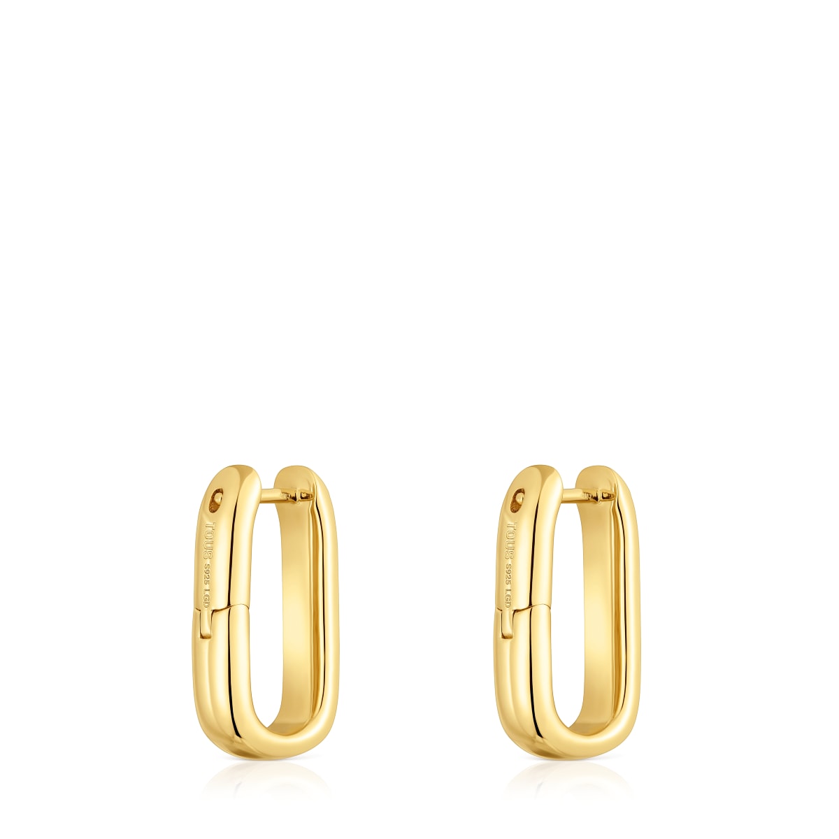18,5 mm Hoop earrings with 18kt gold plating over silver and laboratory-grown diamonds Line LGD