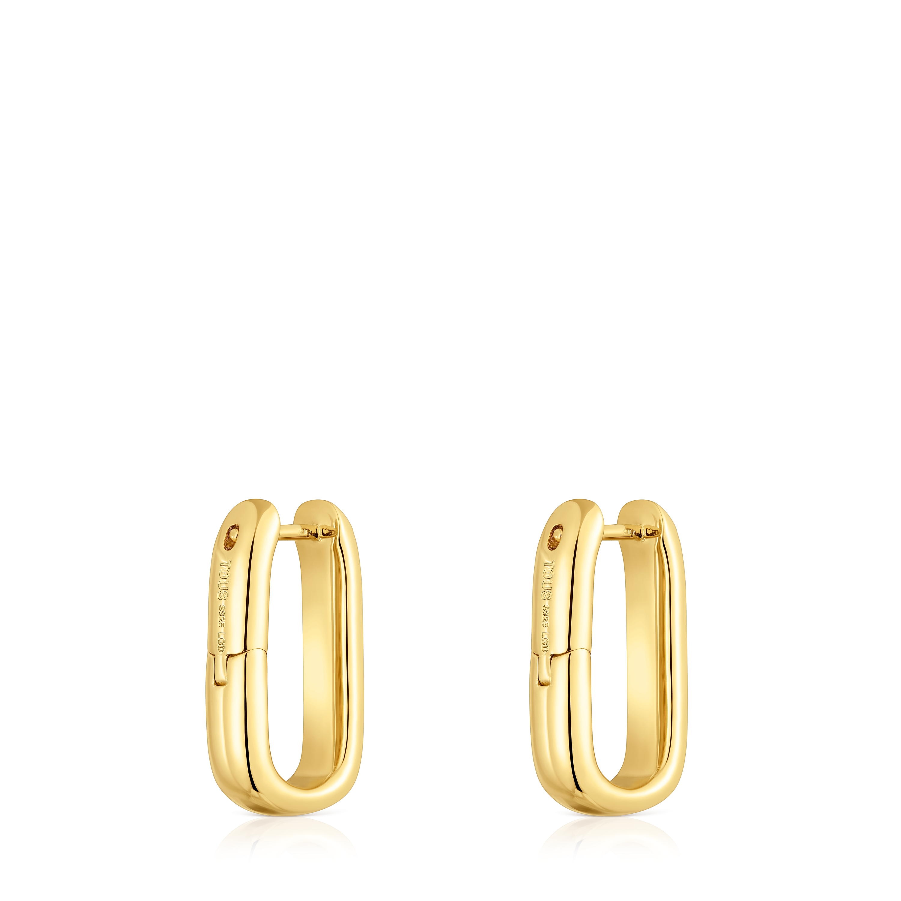 mm Hoop earrings with 18kt gold plating over silver and laboratory-grown diamonds Line LGD