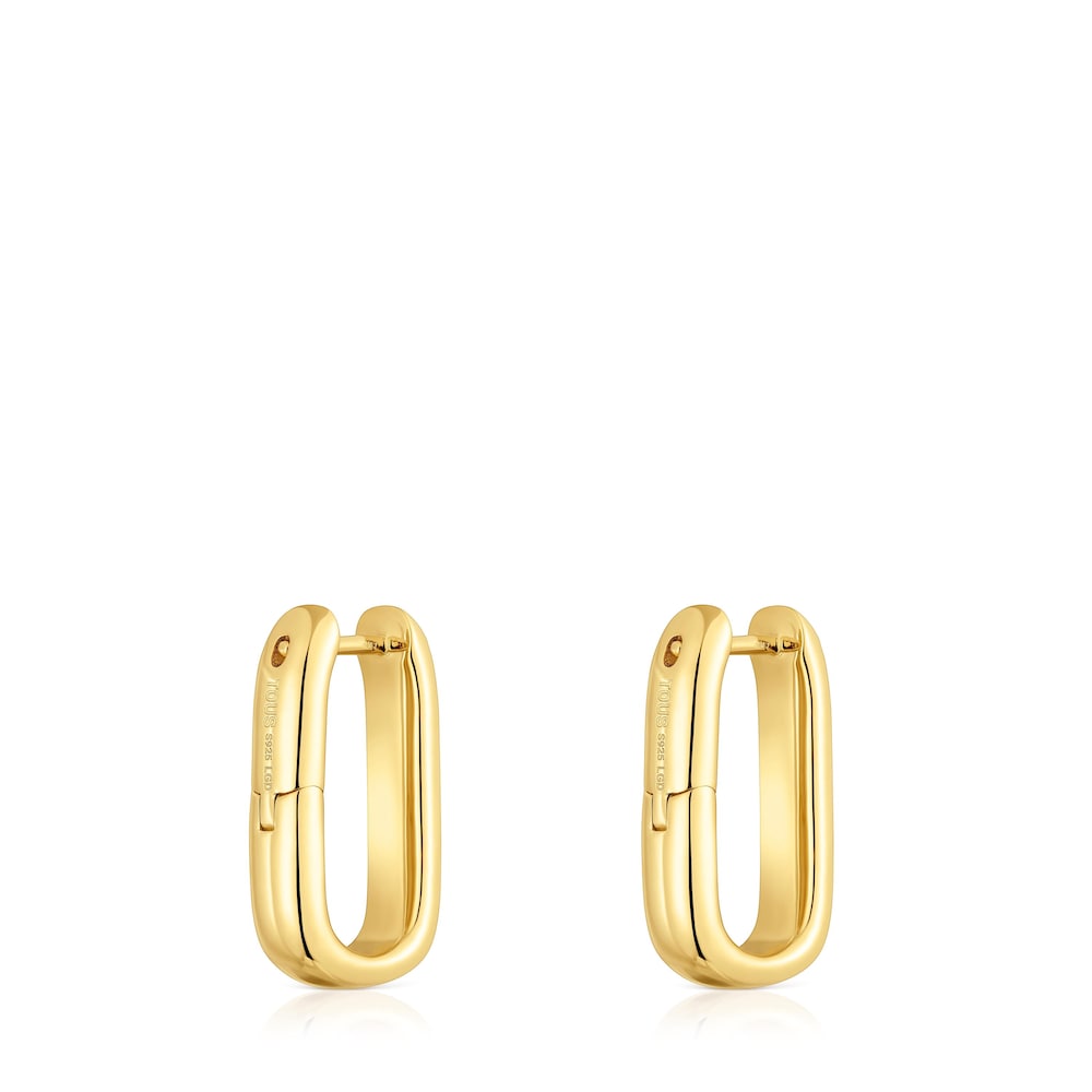 18,5 mm Hoop earrings with 18kt gold plating over silver and laboratory-grown diamonds Line LGD