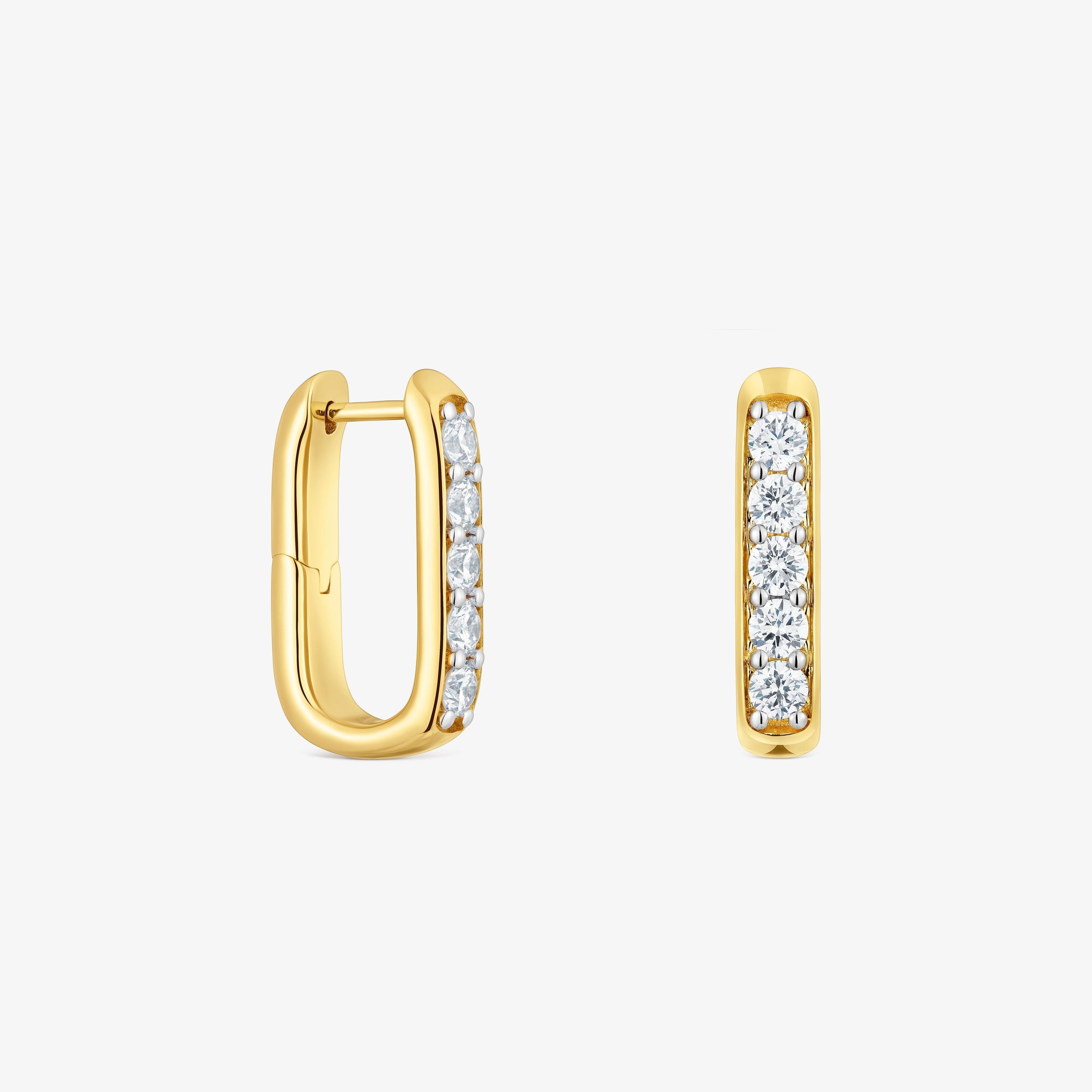mm Hoop earrings with 18K gold vermeil and laboratory-grown diamonds Line LGD
