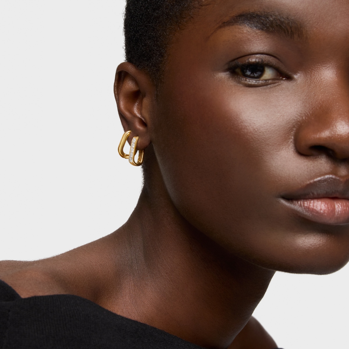 18,5 mm Hoop earrings with 18kt gold plating over silver and laboratory-grown diamonds Line LGD