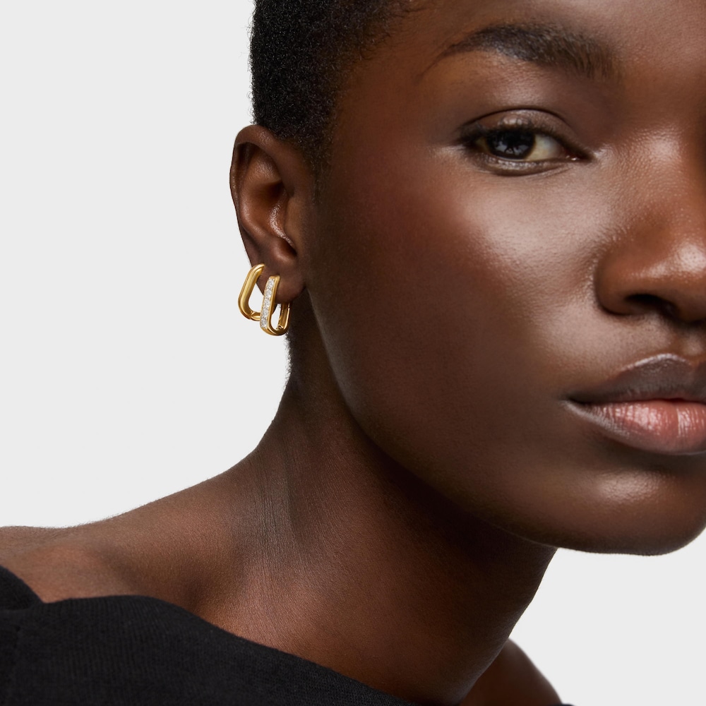 18,5 mm Hoop earrings with 18kt gold plating over silver and laboratory-grown diamonds Line LGD