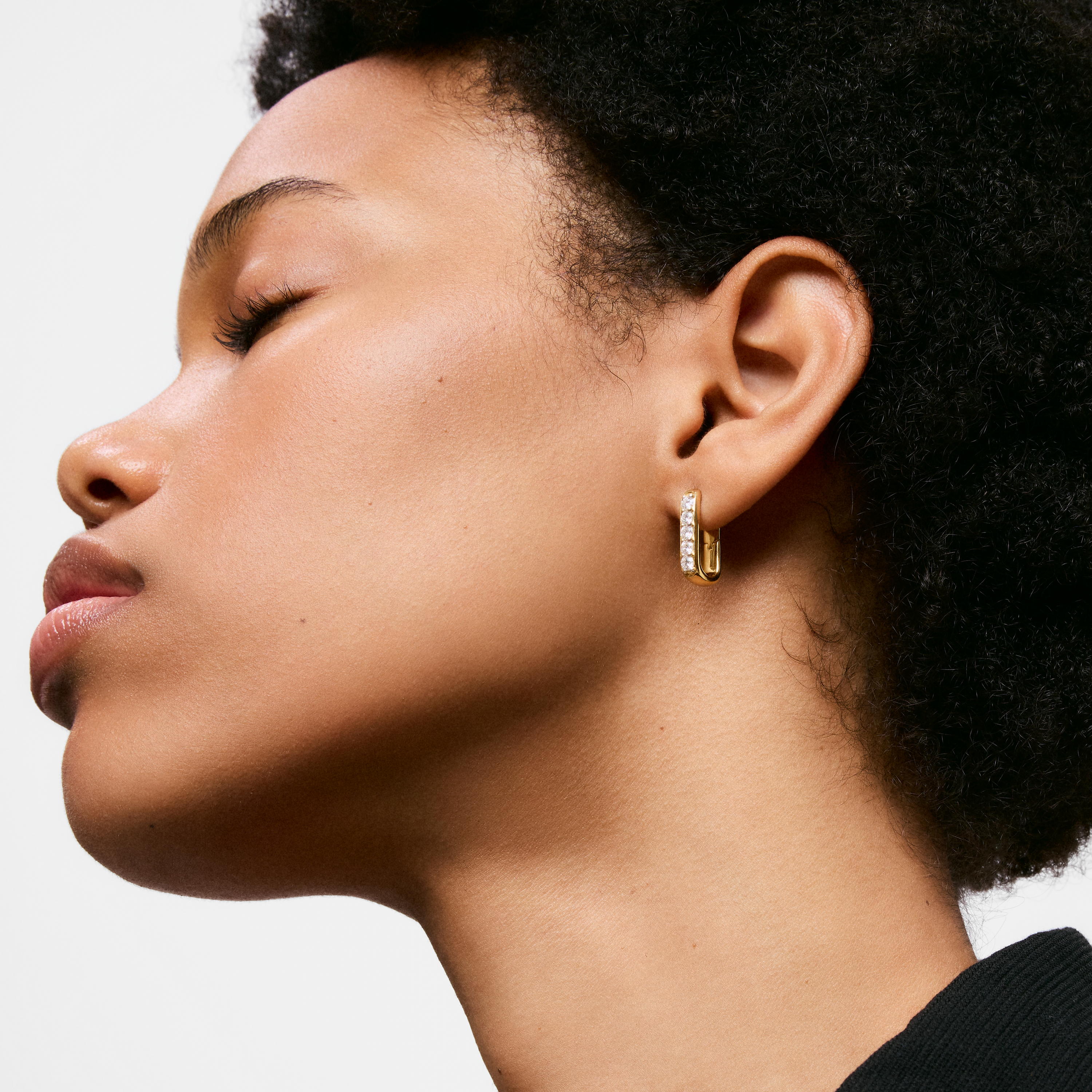 mm Hoop earrings with 18K gold vermeil and laboratory-grown diamonds Line LGD