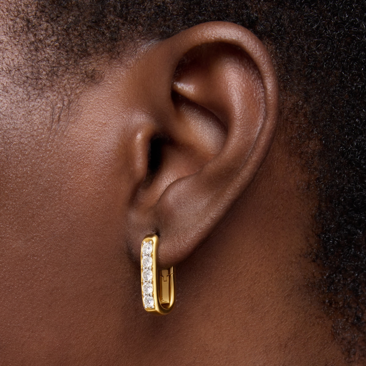 18,5 mm Hoop earrings with 18kt gold plating over silver and laboratory-grown diamonds Line LGD
