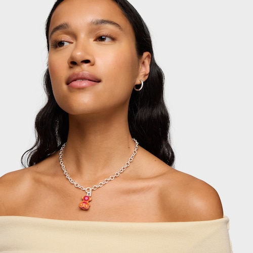 Colgante oso de plata y papel reciclado 22 mm Bold Bear