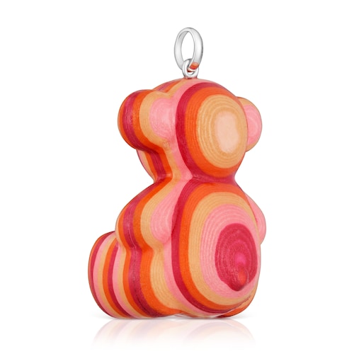 Colgante oso de plata y papel reciclado 40 mm Bold Bear