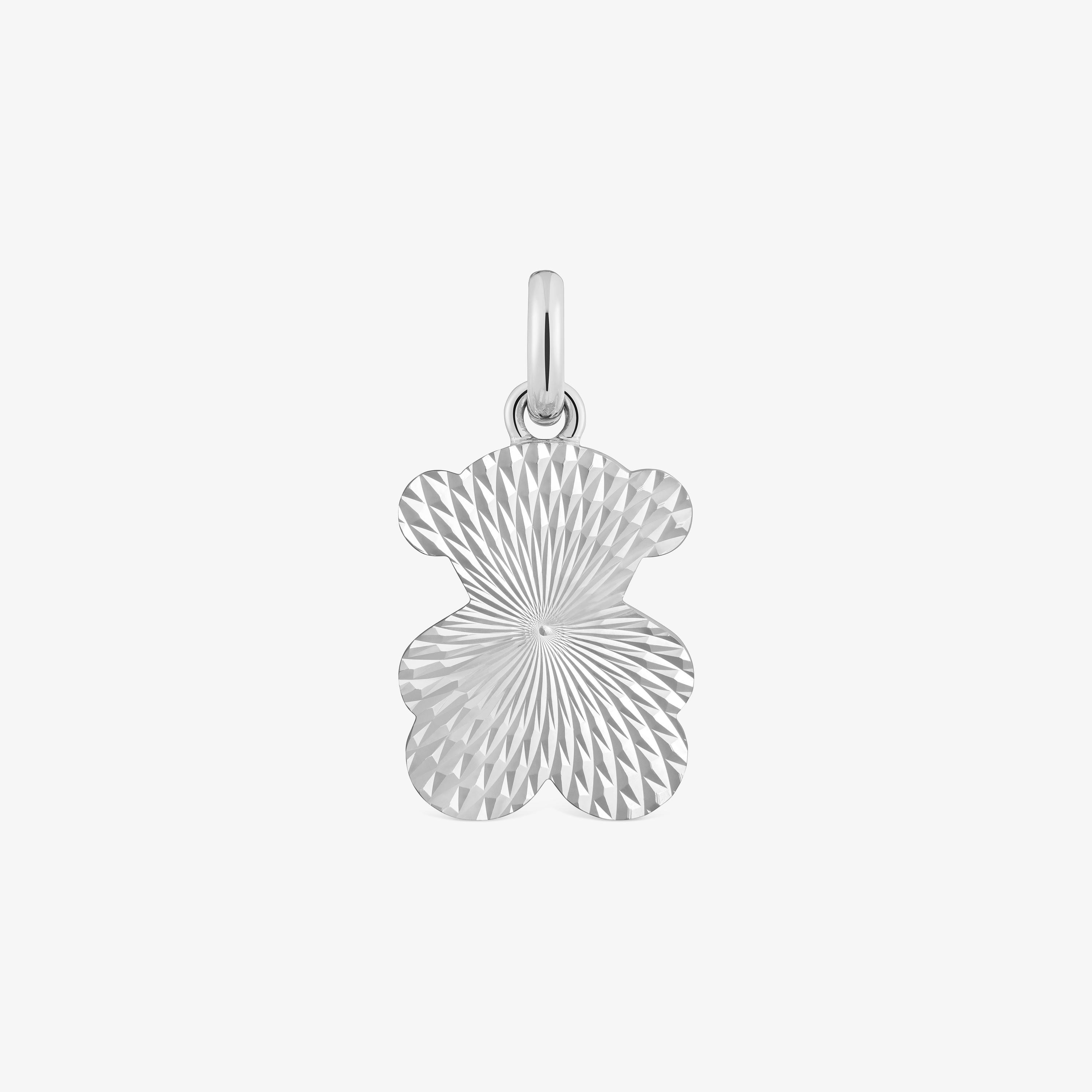 Textured silver bear Pendant Sweet Dolls