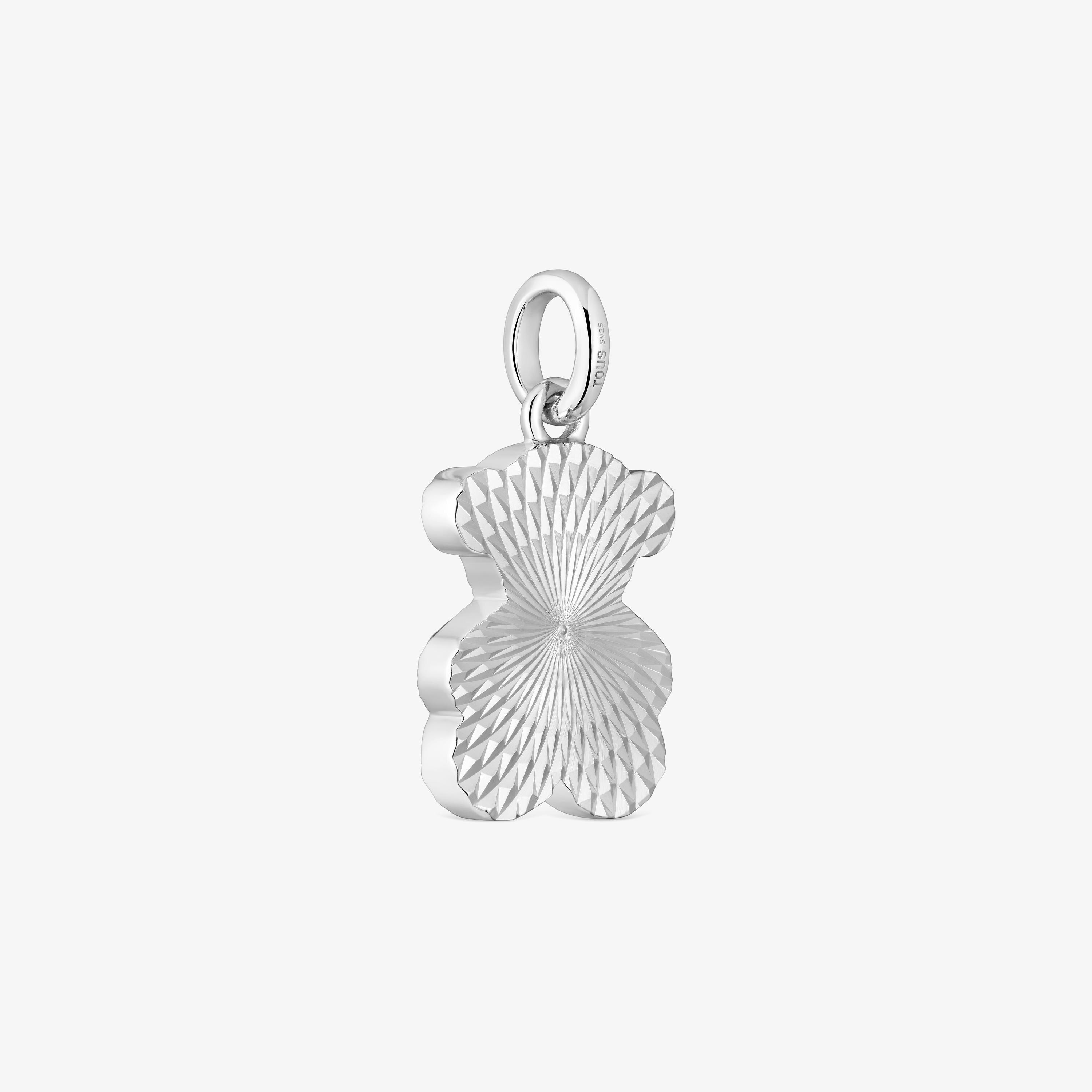Textured silver bear Pendant Sweet Dolls