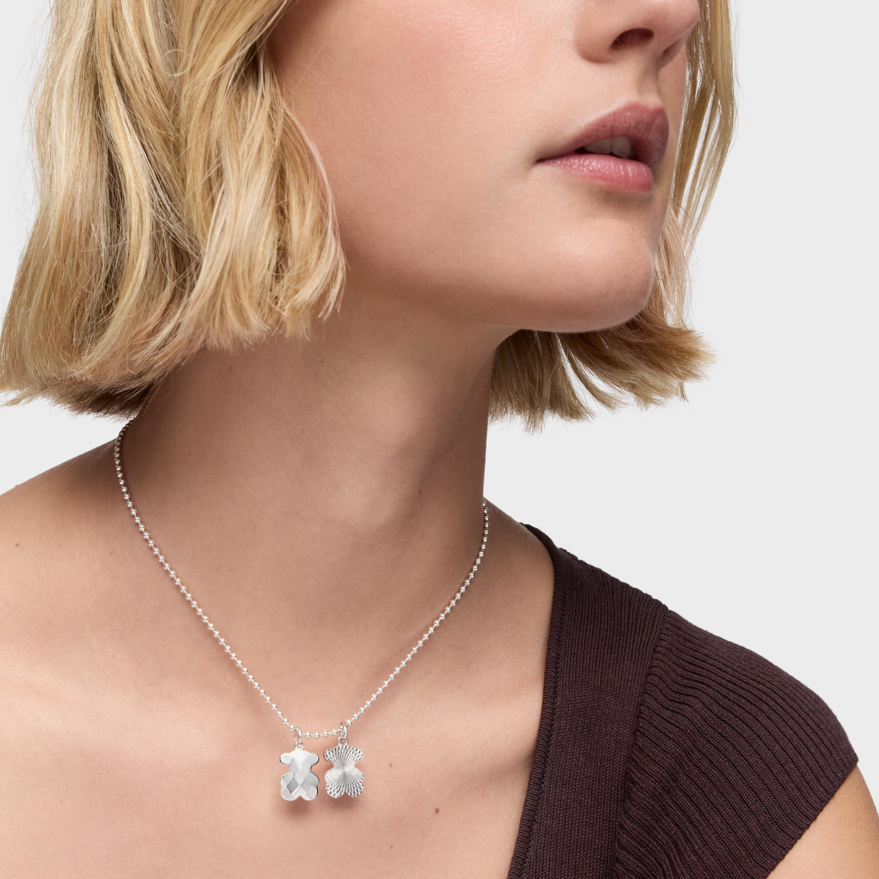 Textured silver bear Pendant Sweet Dolls | TOUS