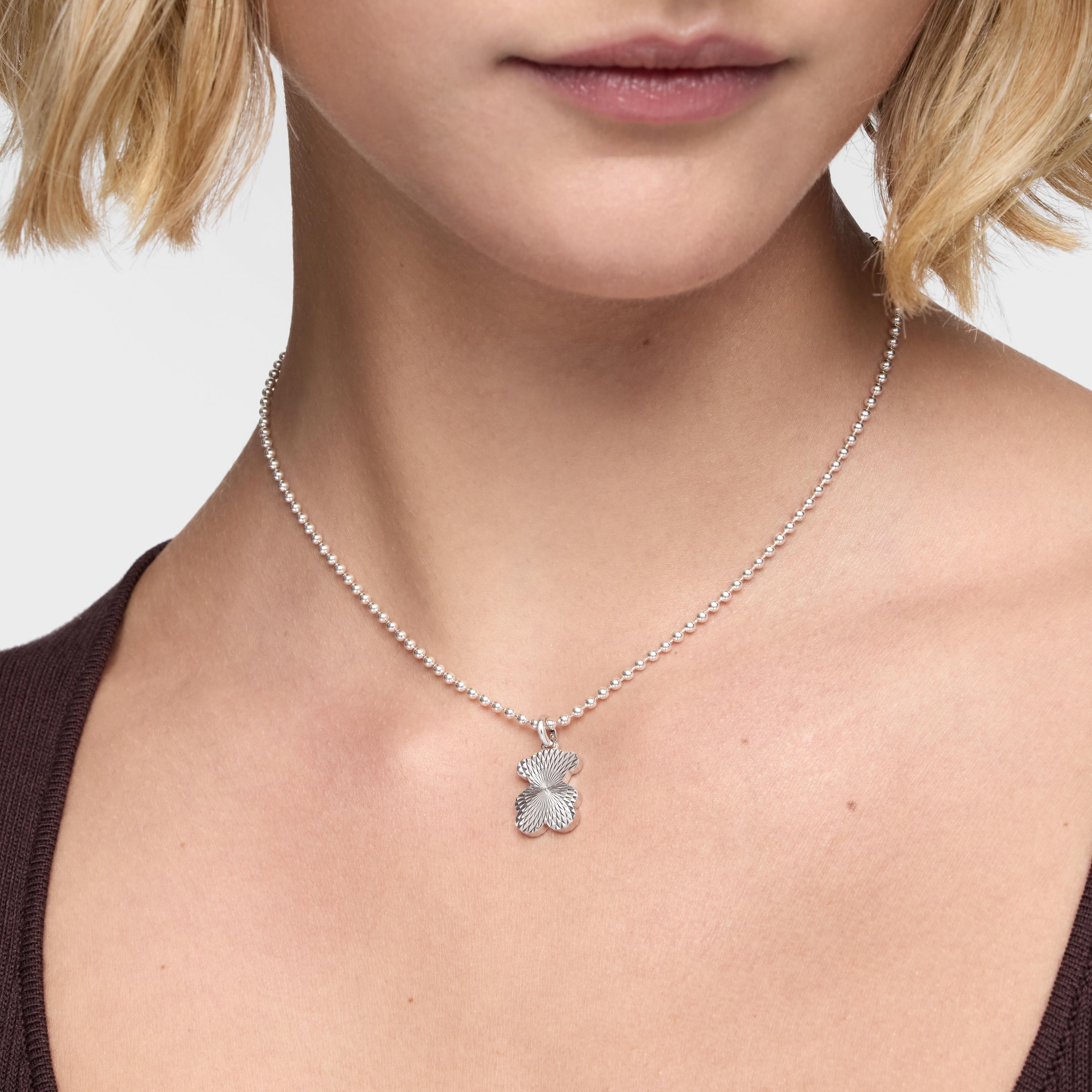 Textured silver bear Pendant Sweet Dolls | TOUS