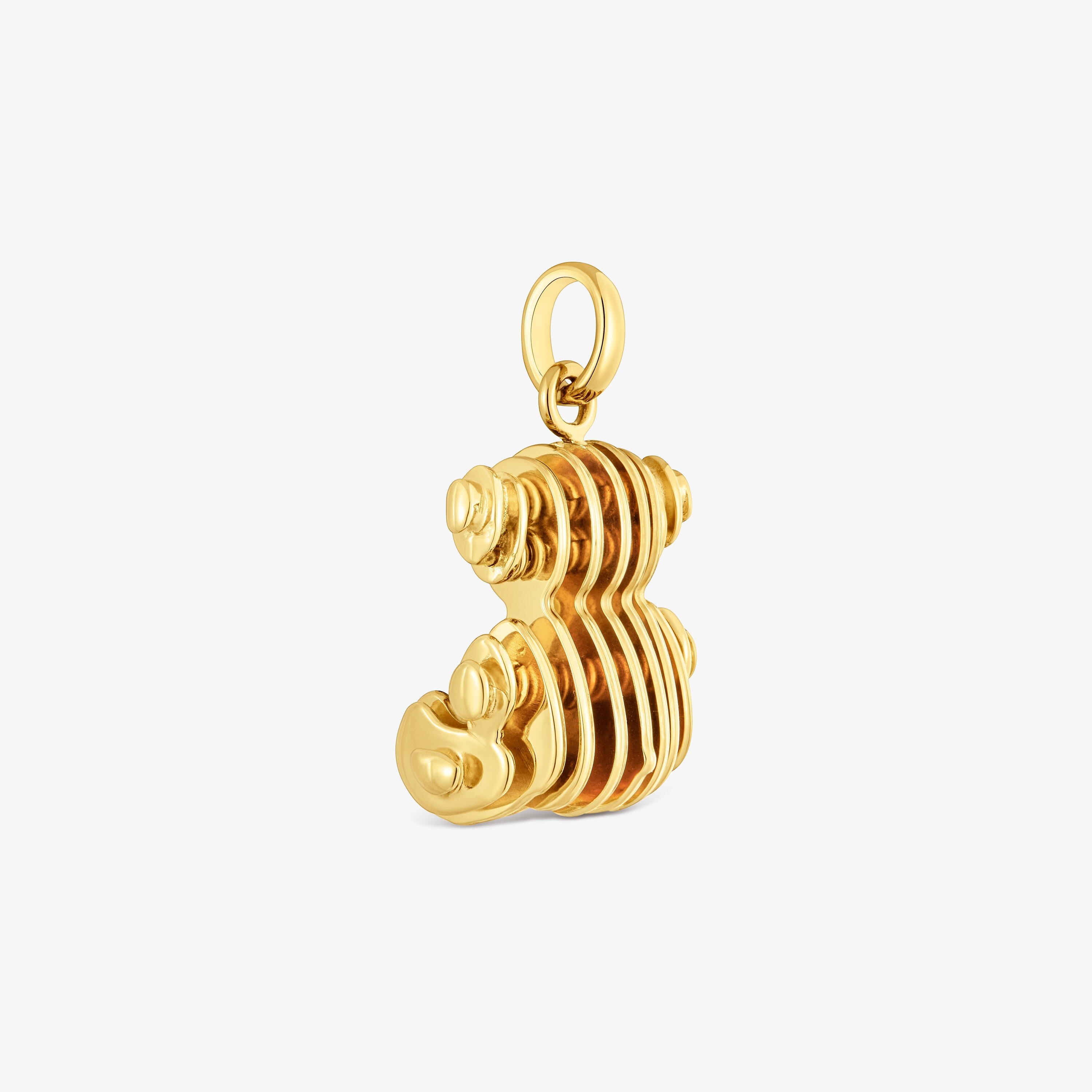 Bear Pendant with 18K gold vermeil over rolled silver Bold Bear