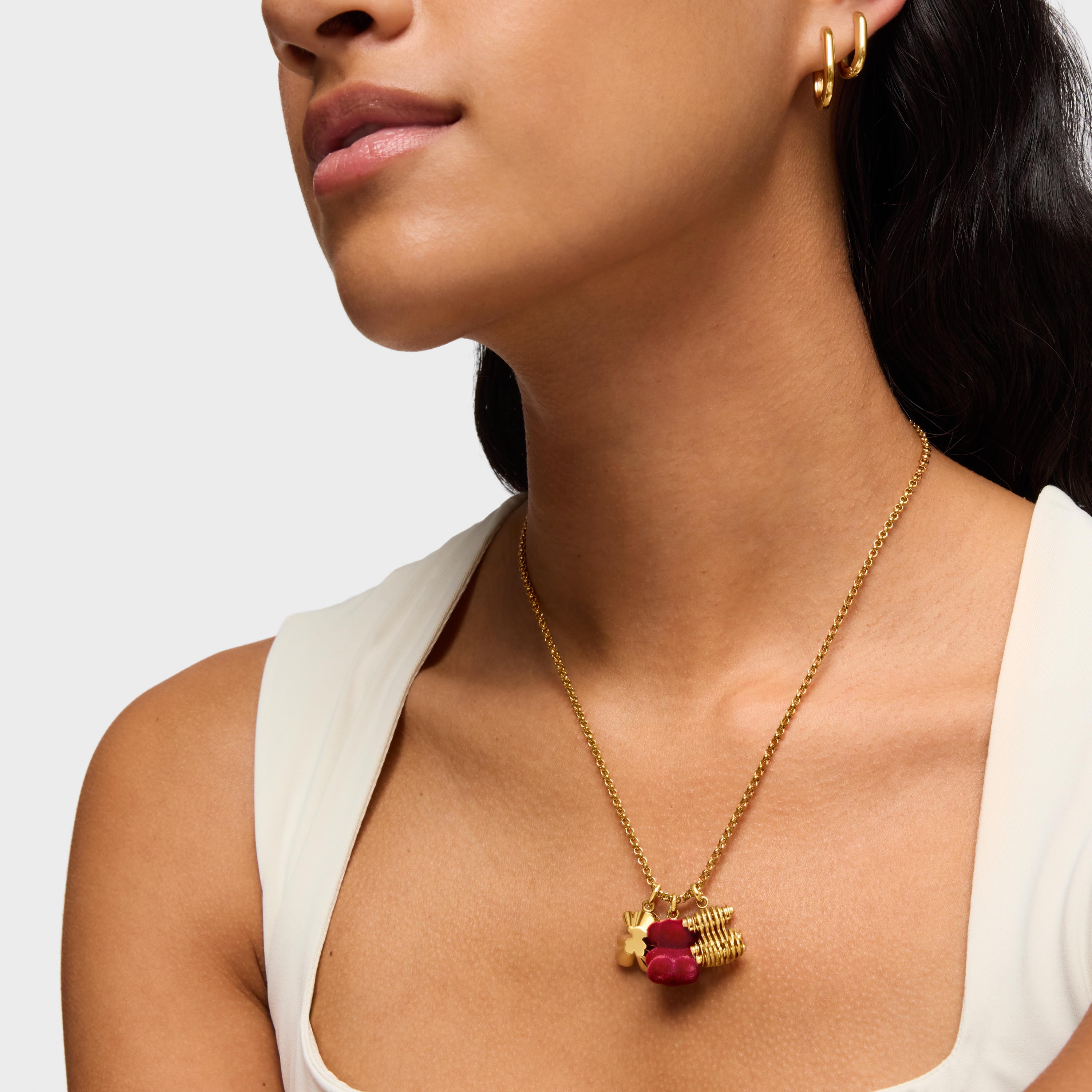Bear Pendant with 18K gold vermeil over rolled silver Bold Bear