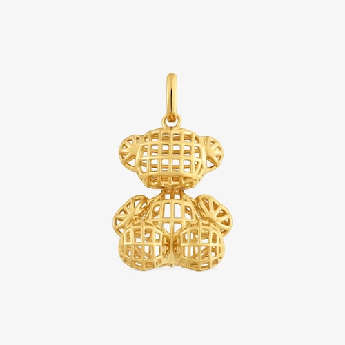 Colgante oso troquelado con ba&ntilde;o de oro 18 kt sobre plata Bold Bear image number 0