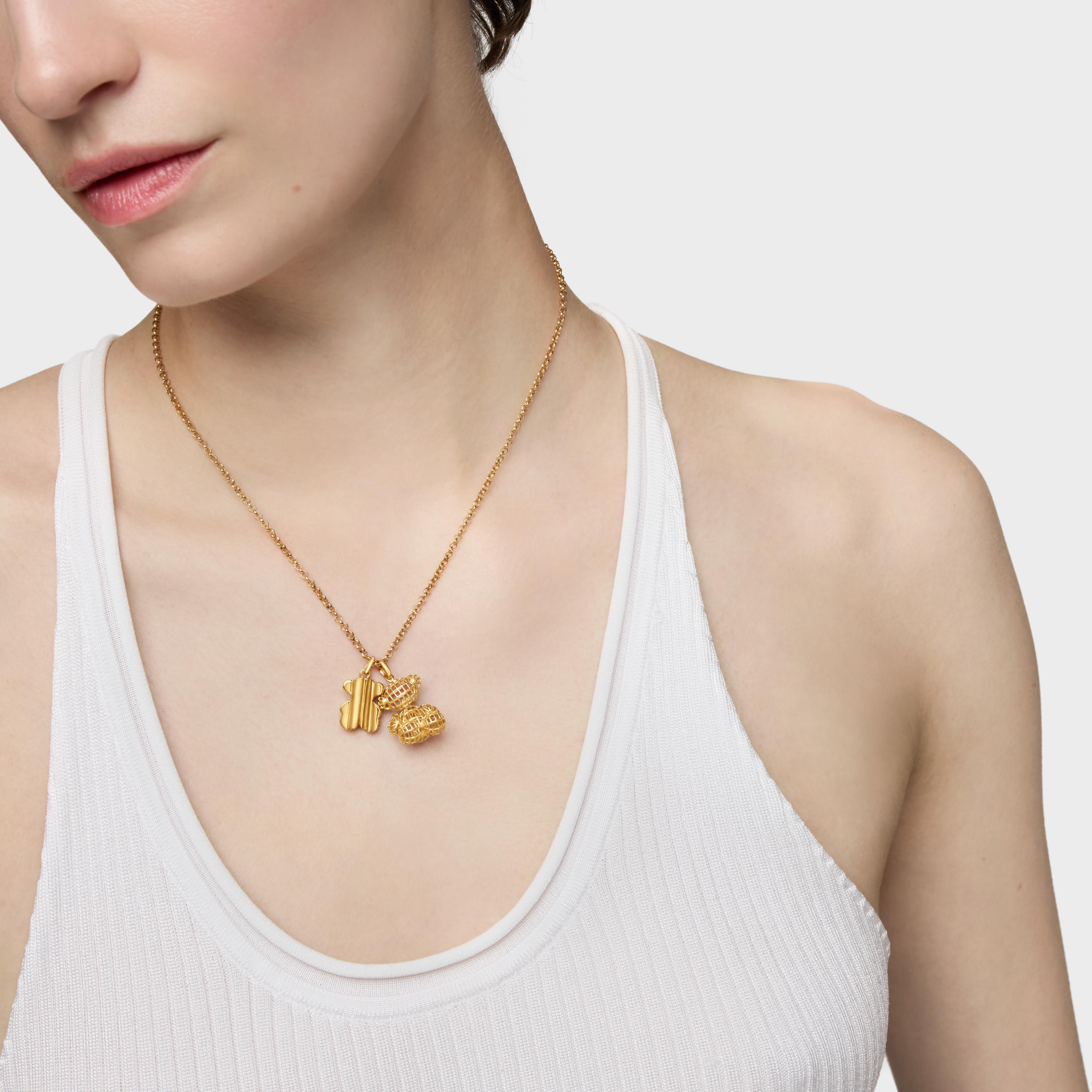 Die-cut-detail bear pendant with 18K gold vermeil Bold Bear | TOUS