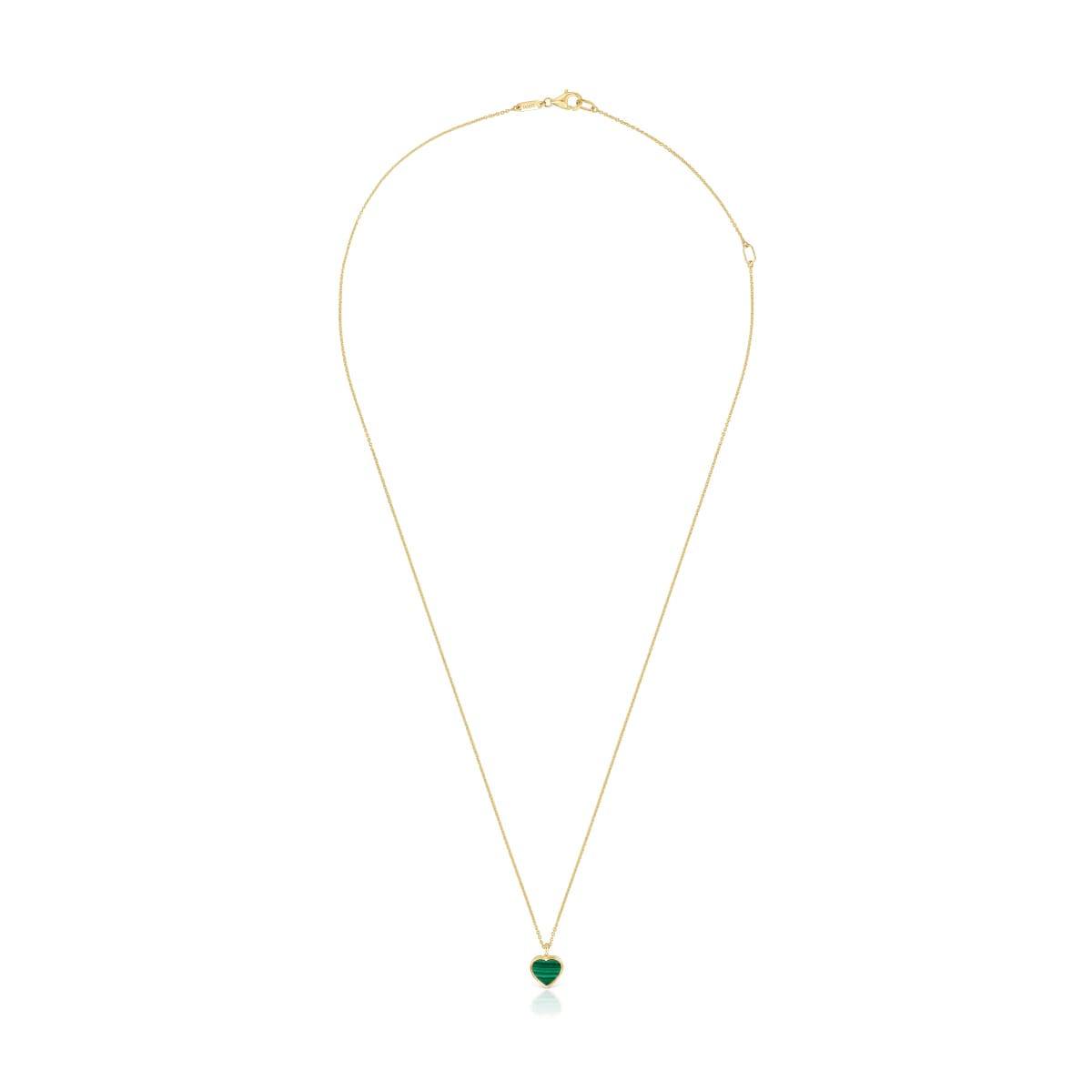 Short 14kt gold Necklace with malachite XXS
