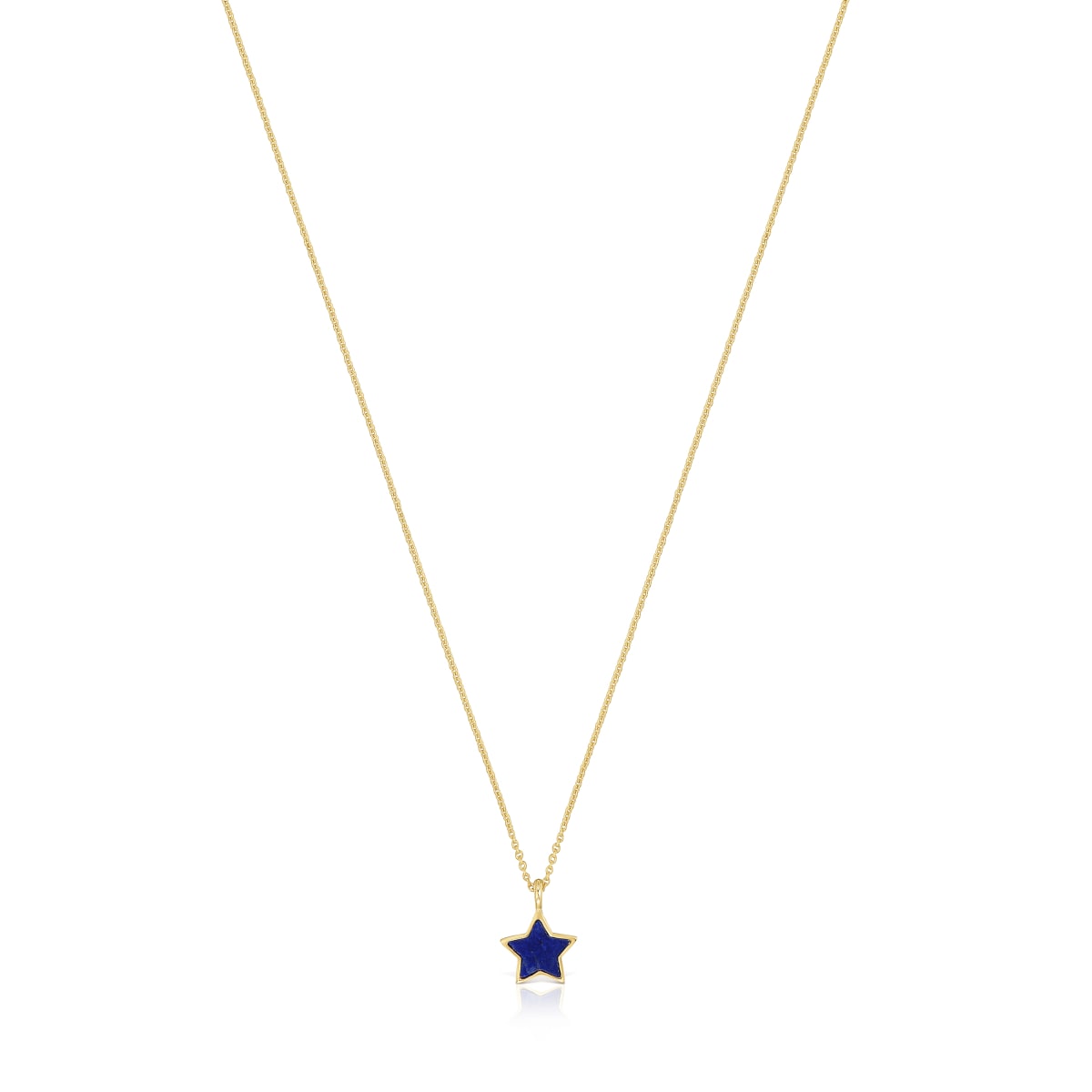 Short 14kt gold Necklace with lapis lazuli XXS