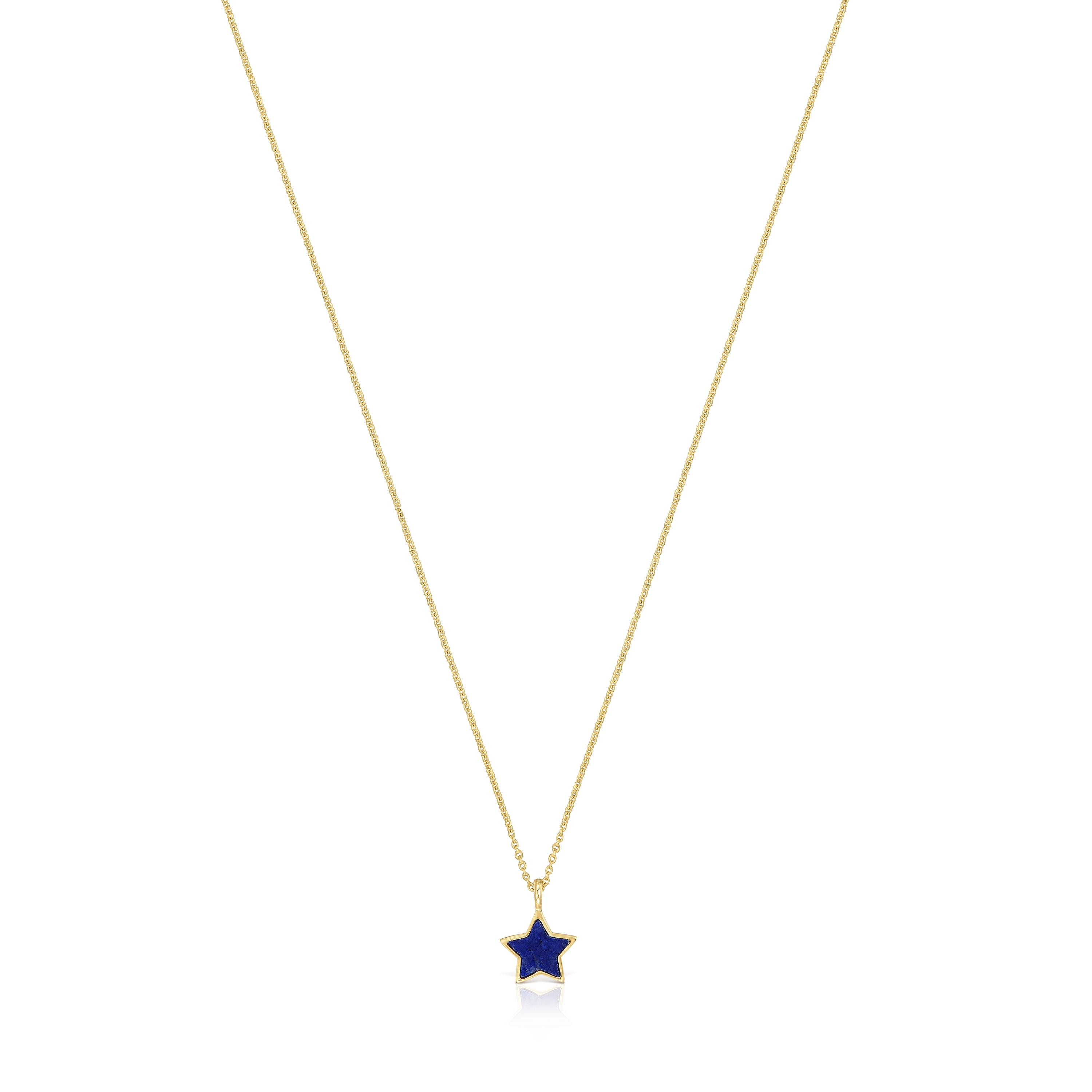 Collar corto de oro 14 kt y lapislázuli XXS
