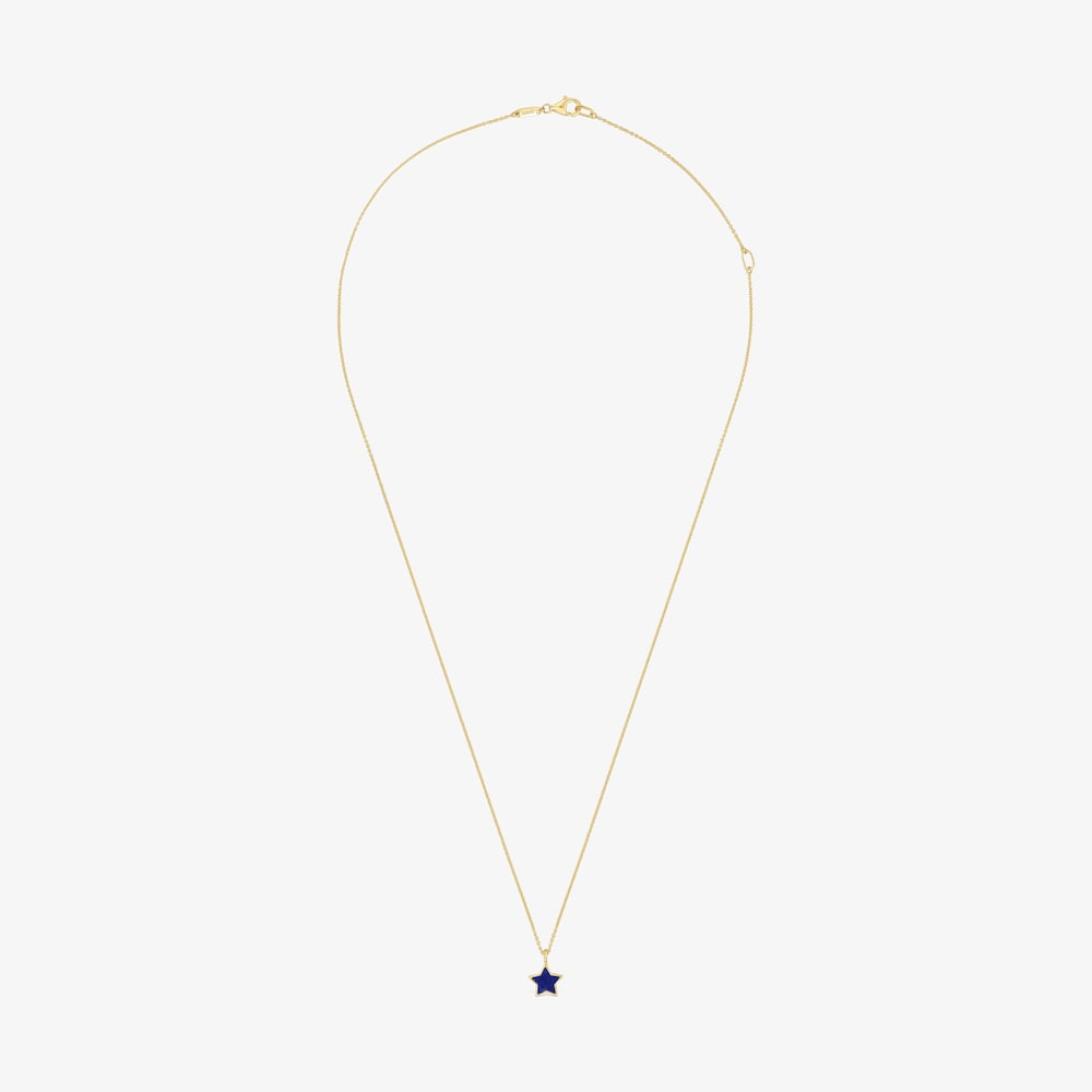 Kr&aacute;tk&yacute; N&aacute;hrdeln&iacute;k ze 14kar&aacute;tov&eacute;ho zlata s&nbsp;lazuritem XXS