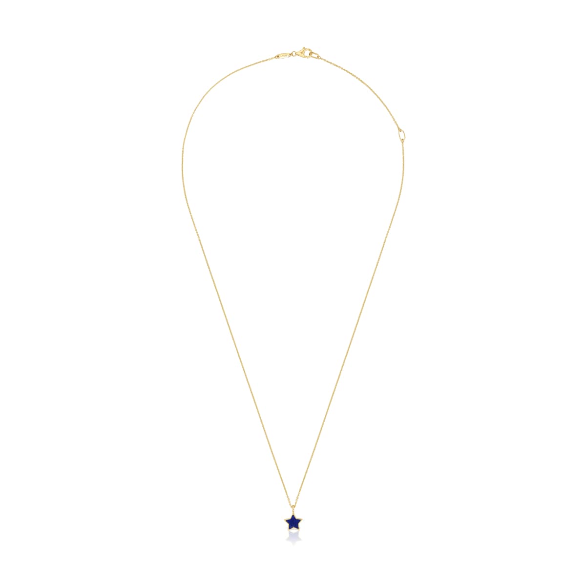 Short 14kt gold Necklace with lapis lazuli XXS