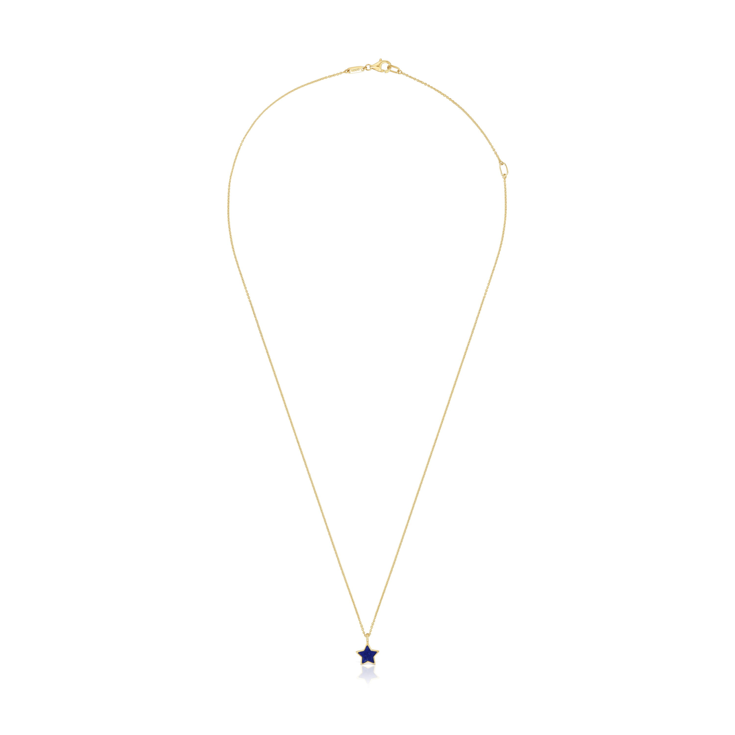 Collar corto de oro 14 kt y lapislázuli XXS