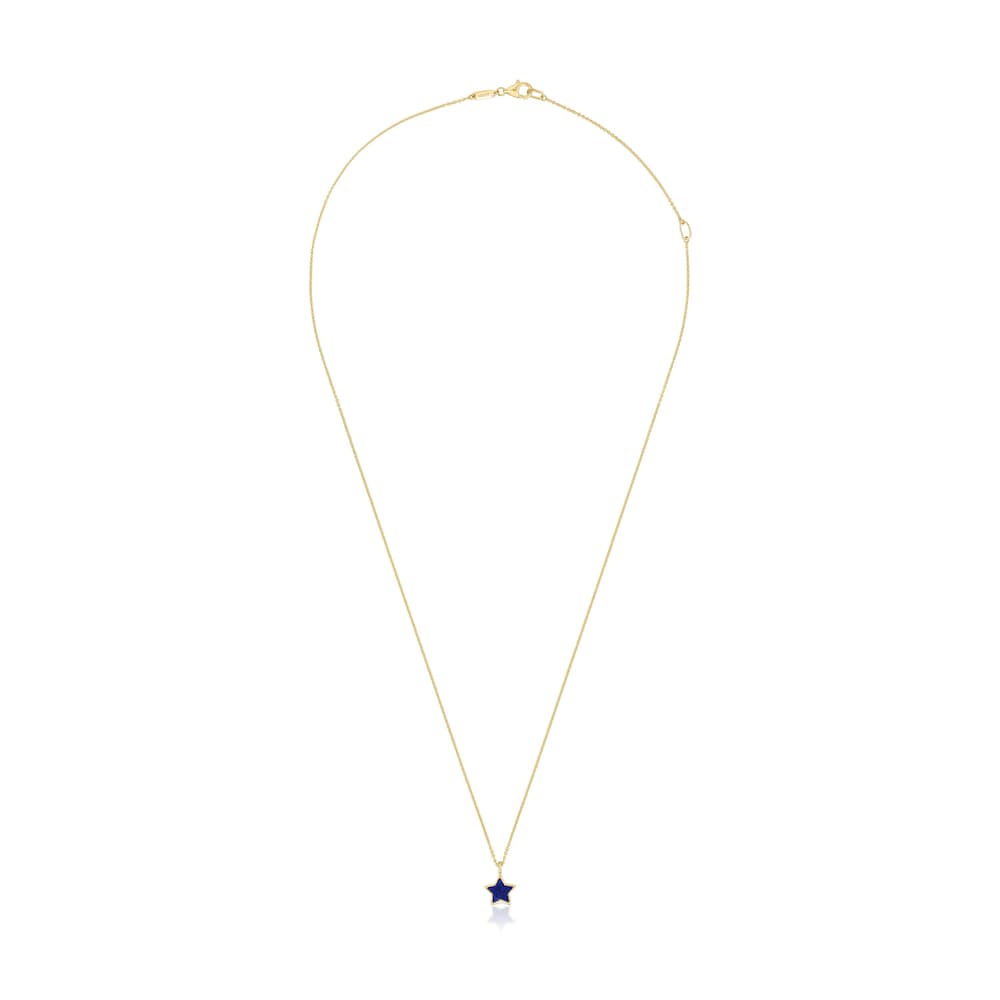 Short 14kt gold Necklace with lapis lazuli XXS