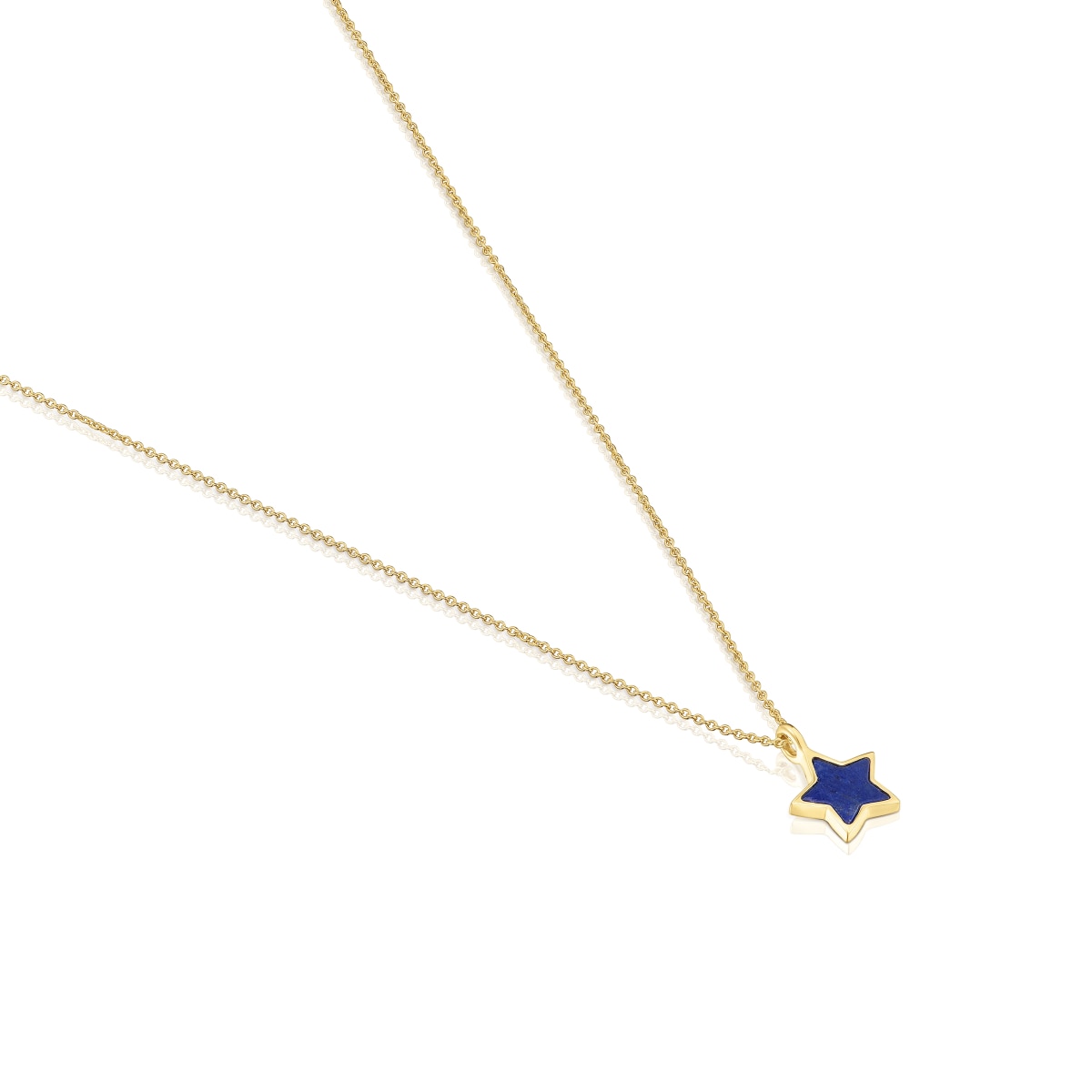 Short 14kt gold Necklace with lapis lazuli XXS
