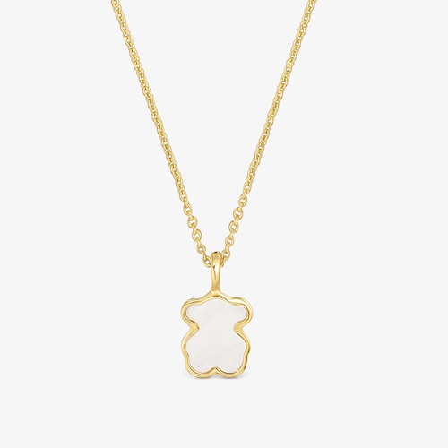 Collar corto de oro 14 kt y n&aacute;car XXS