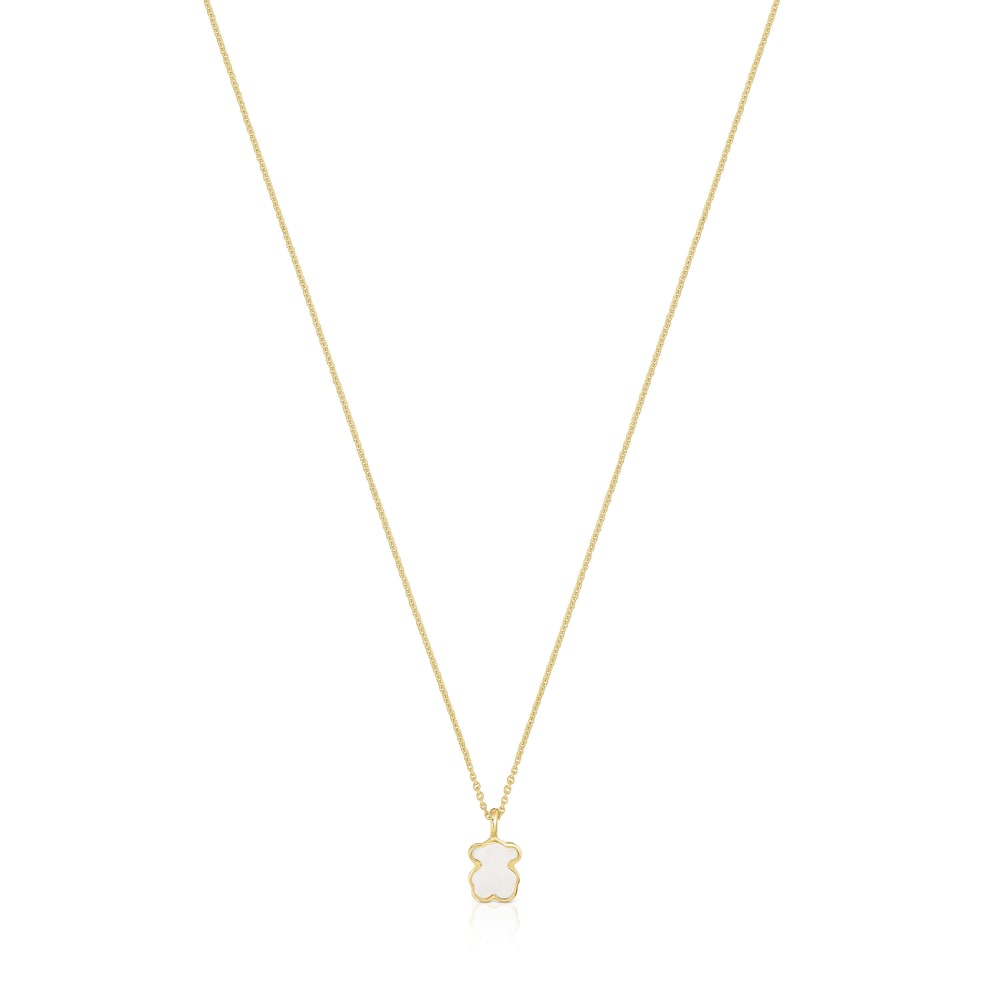 Short 14kt gold Necklace with mother-of-pearl XXS