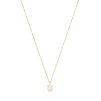 Short 14kt gold Necklace with mother-of-pearl XXS