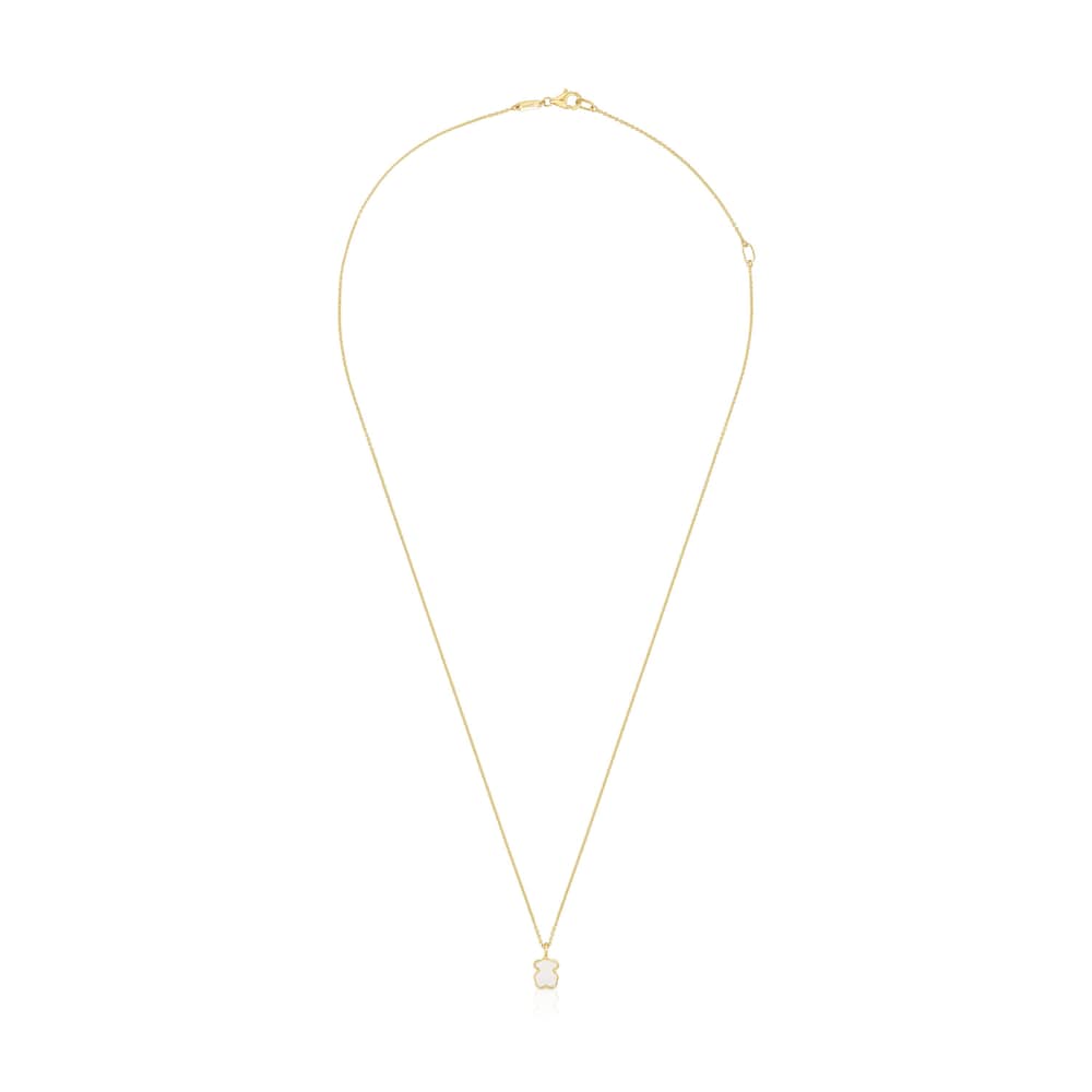 Short 14kt gold Necklace with mother-of-pearl XXS