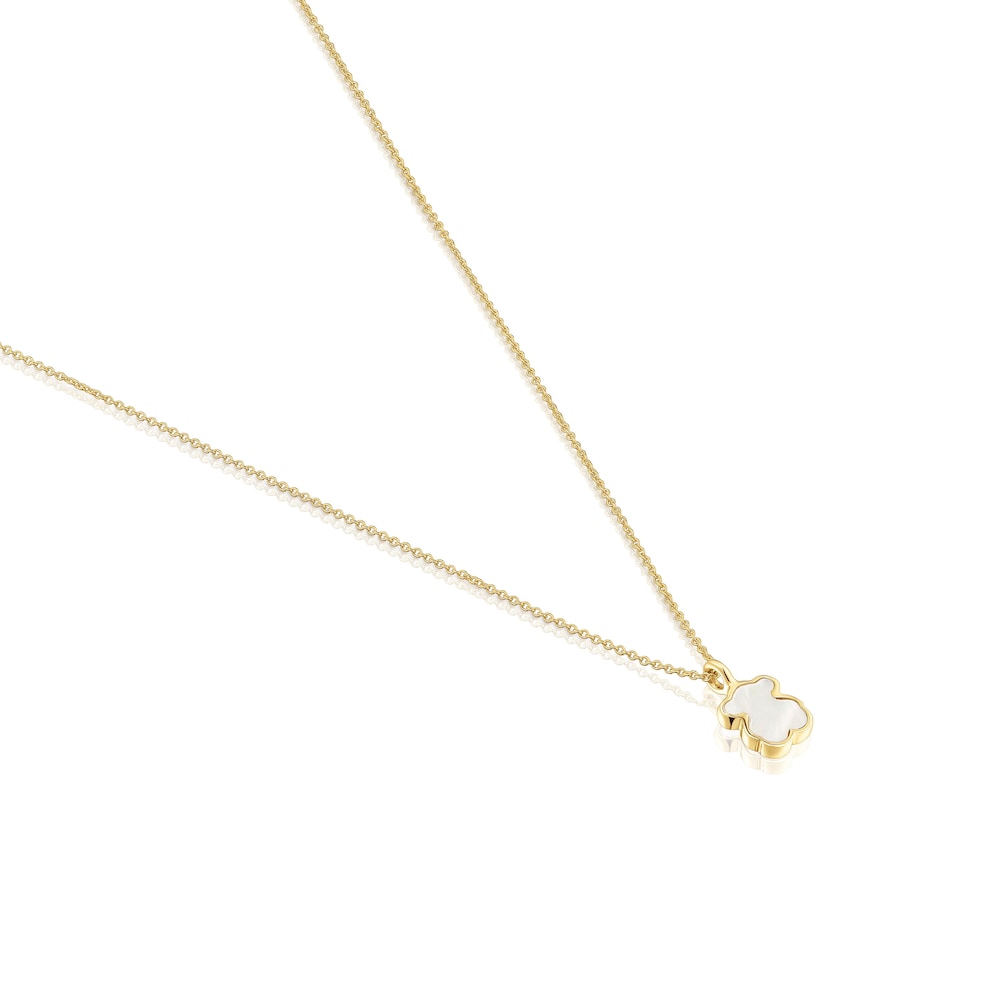 Short 14kt gold Necklace with mother-of-pearl XXS