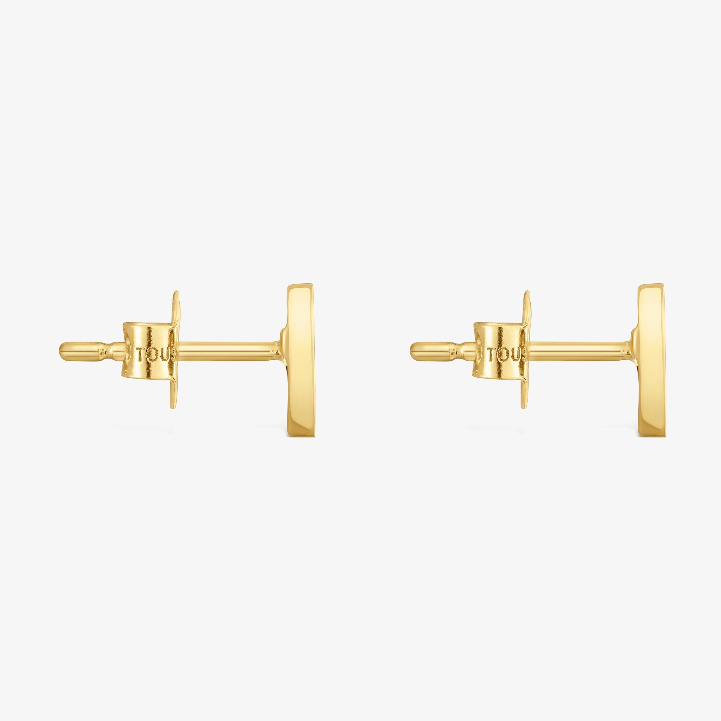 14K solid gold Heart earrings with malachite XXS