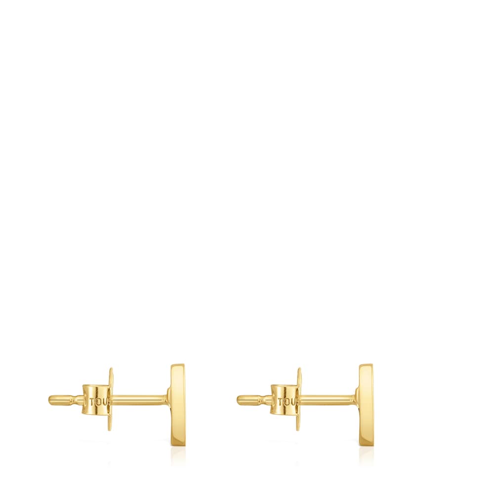 14kt gold Heart earrings with malachite XXS