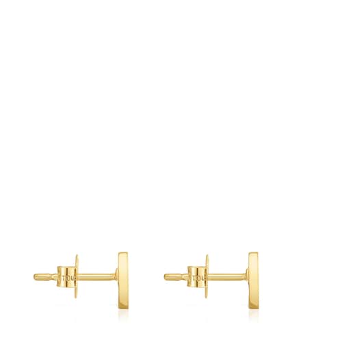 14kt gold Heart earrings with malachite XXS