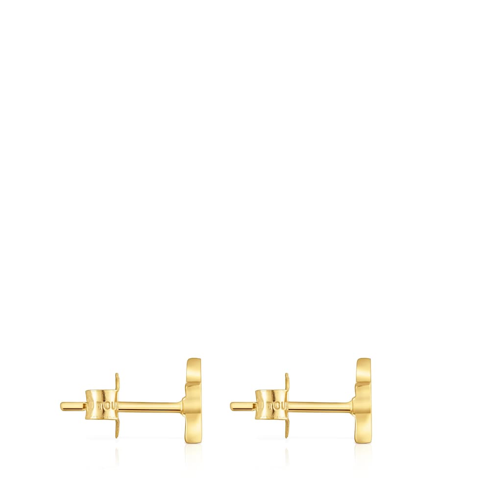14kt gold Star earrings with lapis lazuli XXS