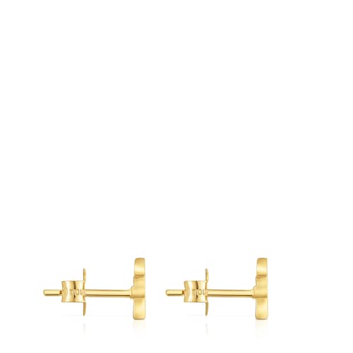 14kt gold Star earrings with lapis lazuli XXS