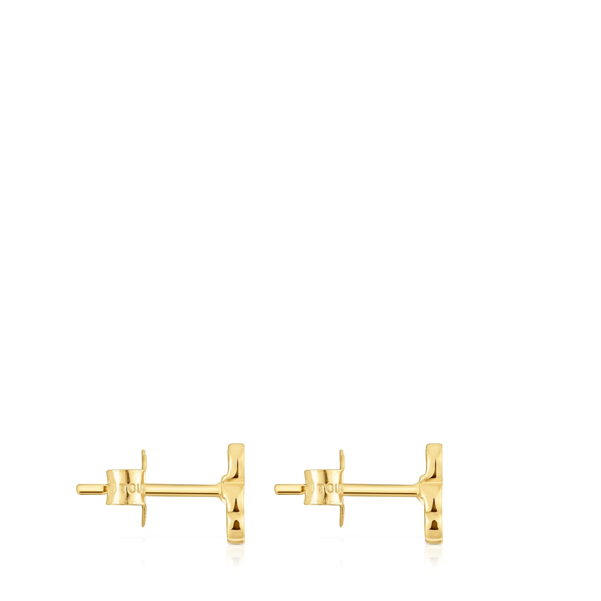 14kt gold Bear earrings with mother-of-pearl XXS