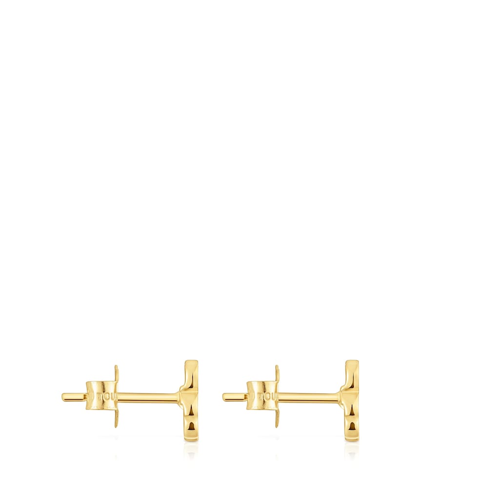 14kt gold Bear earrings with mother-of-pearl XXS 14kt gold Bear earrings with mother-of-pearl XXS